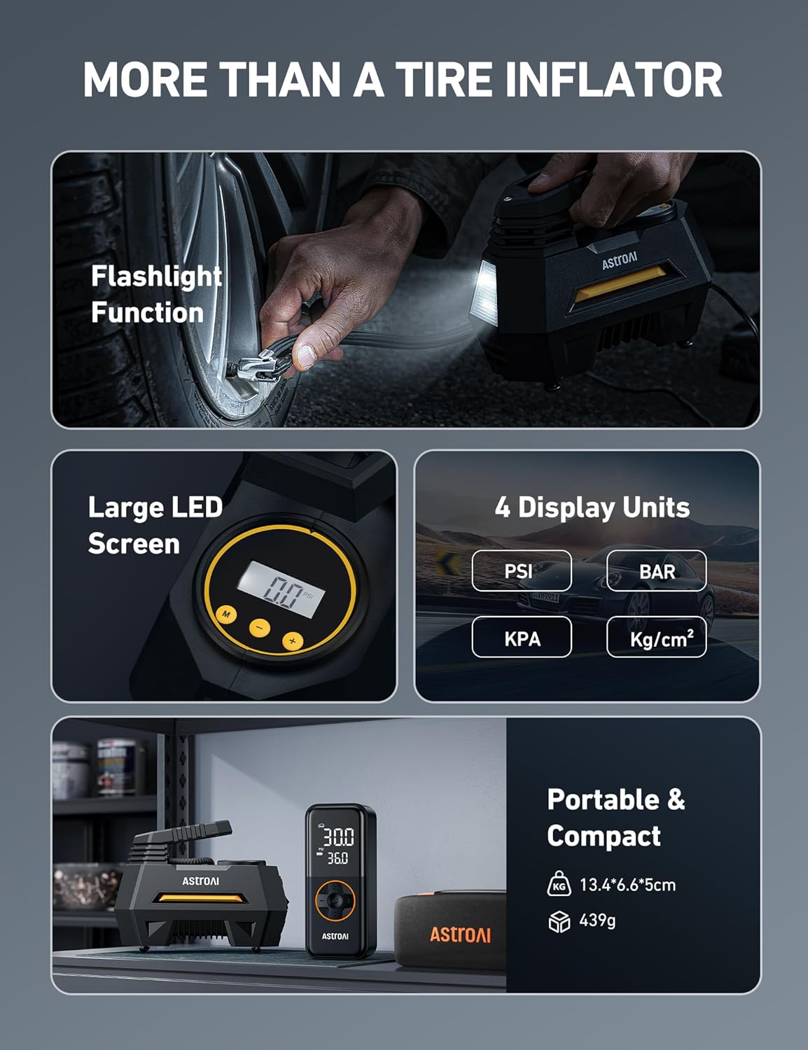 AstroAI Tire Inflator Portable Air Compressor view 1