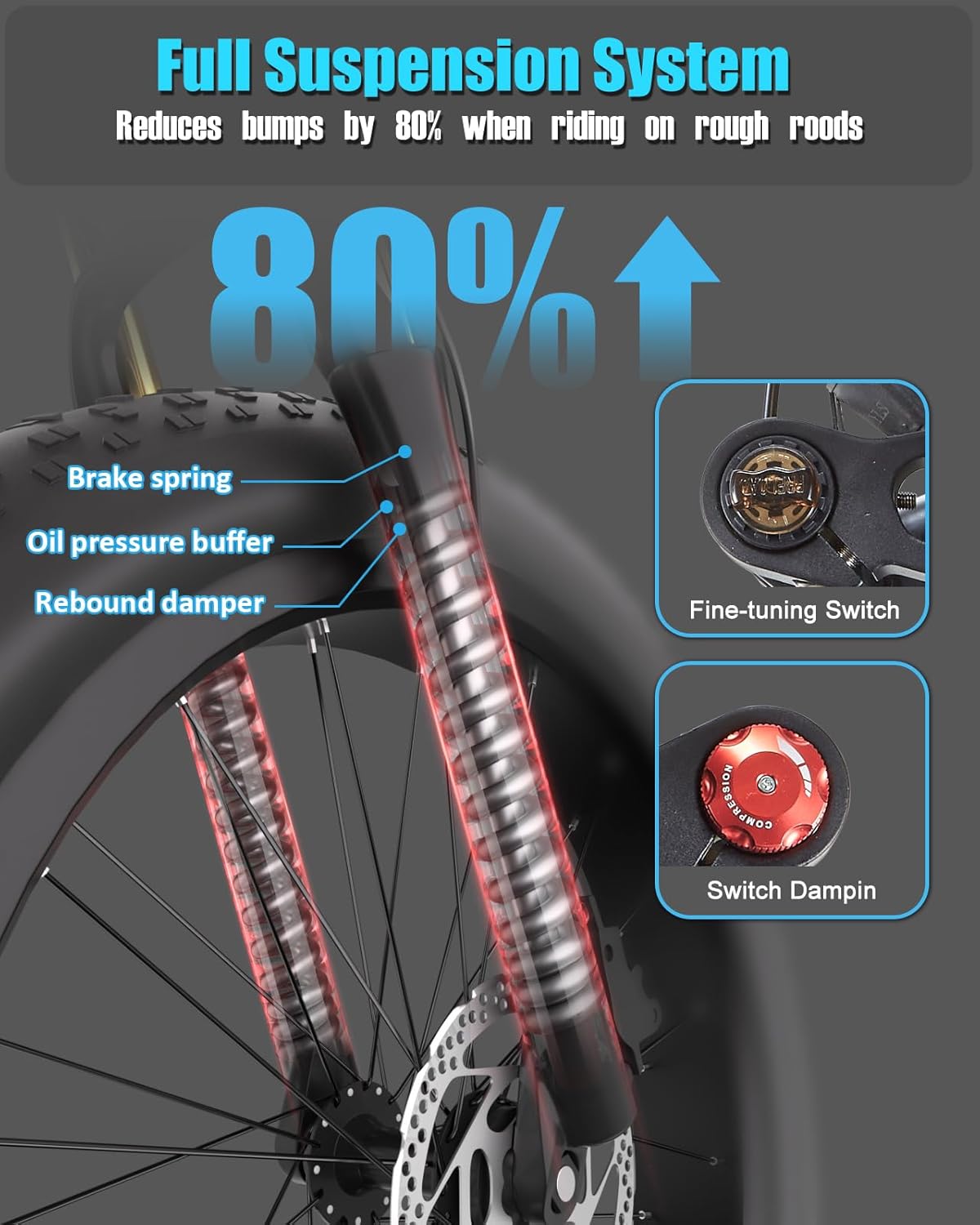 DAMSON Dual Motor 2000W Electric Bike for Adults view 10