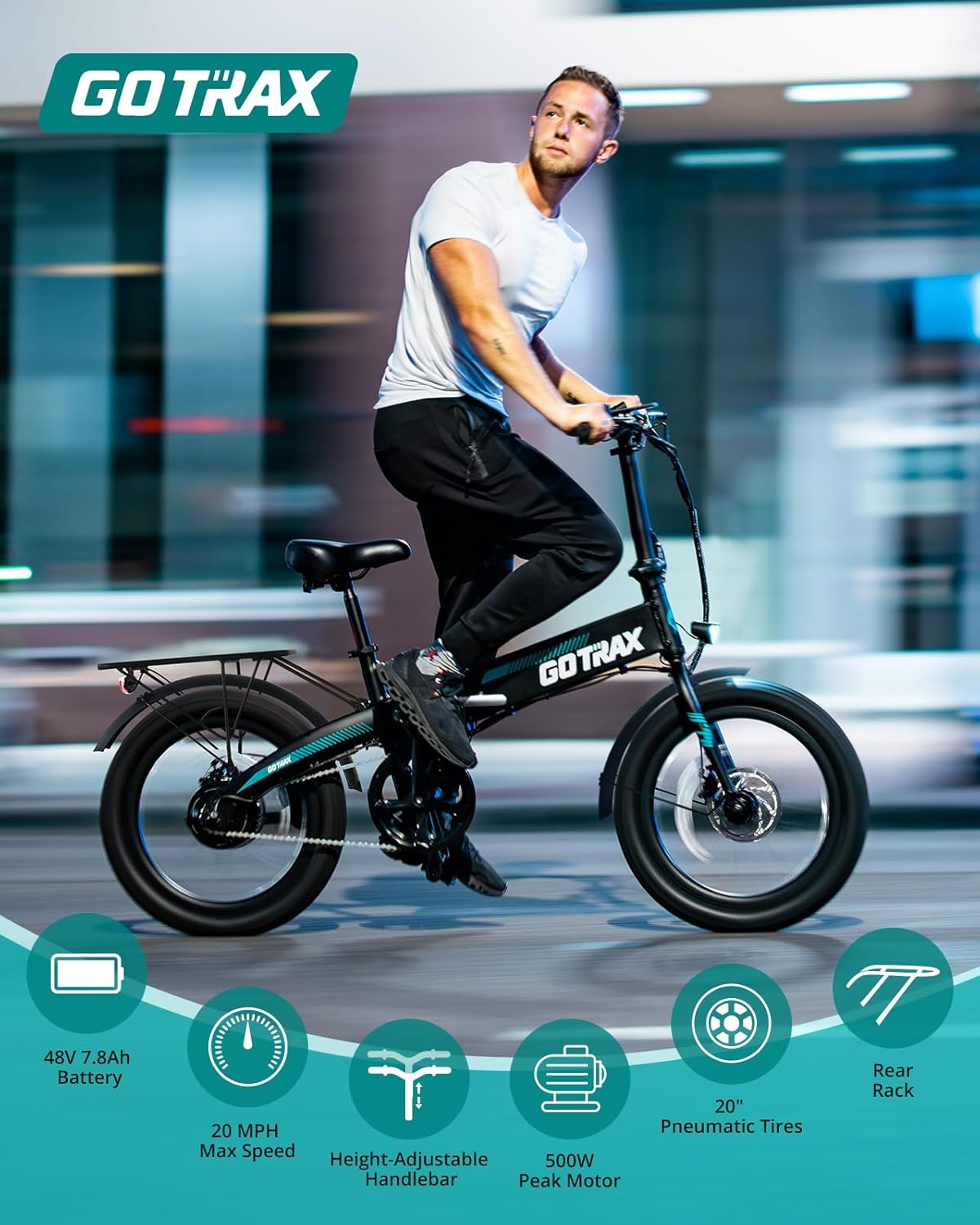 Gotrax R1 Folding Electric Bike view 3