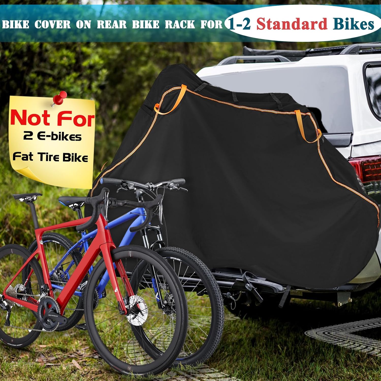 Narremcoy Waterproof 600D Bike Cover for Transport 2 Bikes view 3