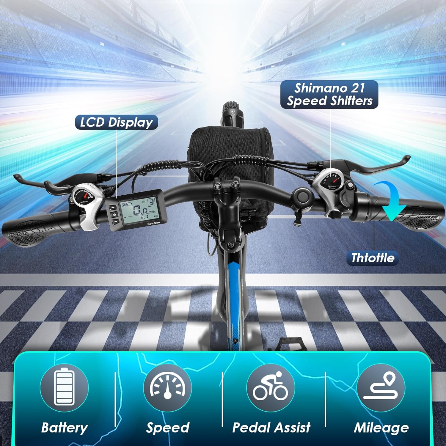 Vivi Electric Bike for Adults 26" Folding Ebike view 7