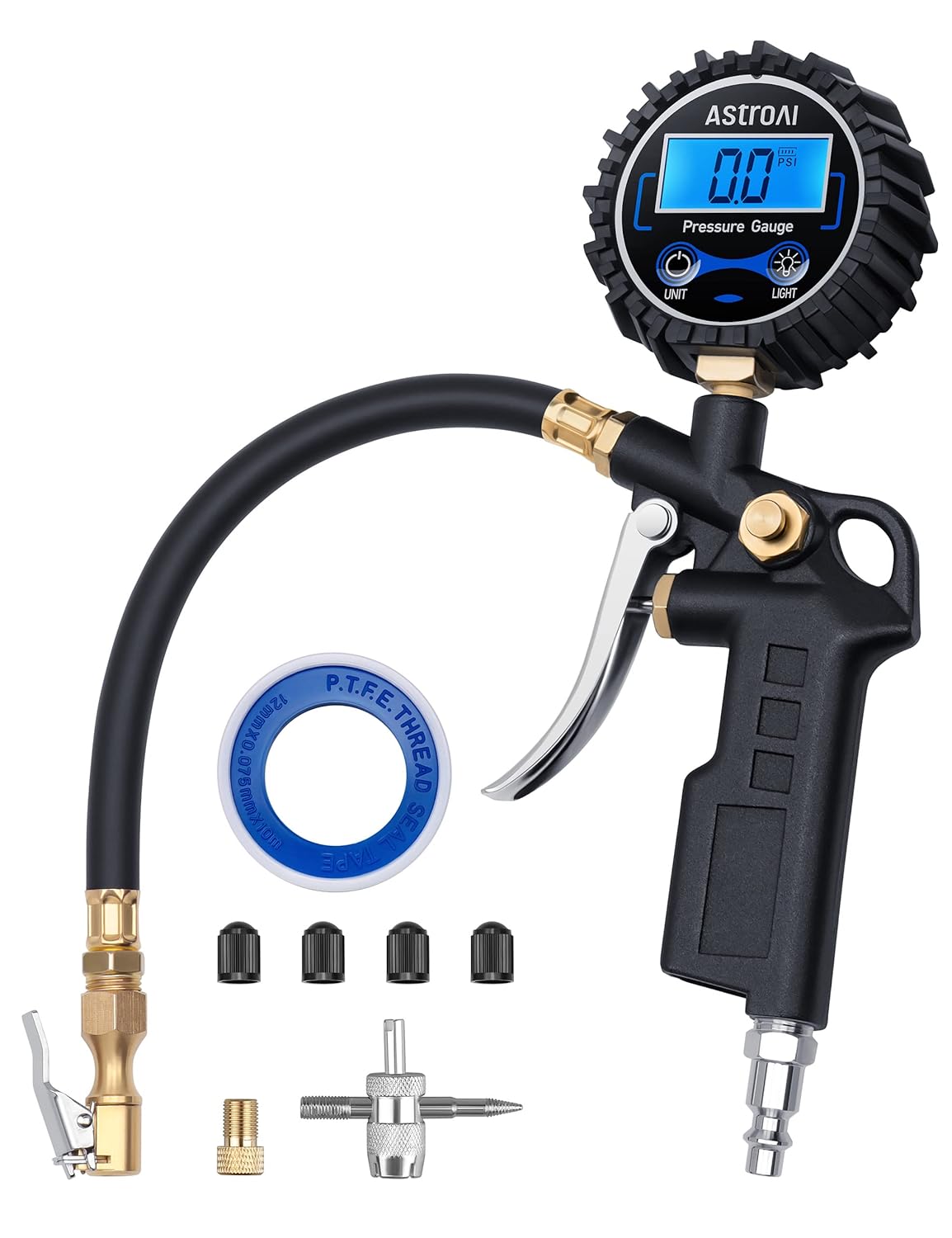 AstroAI Digital Tire Pressure Gauge with Inflator, 3-250 PSI view 2