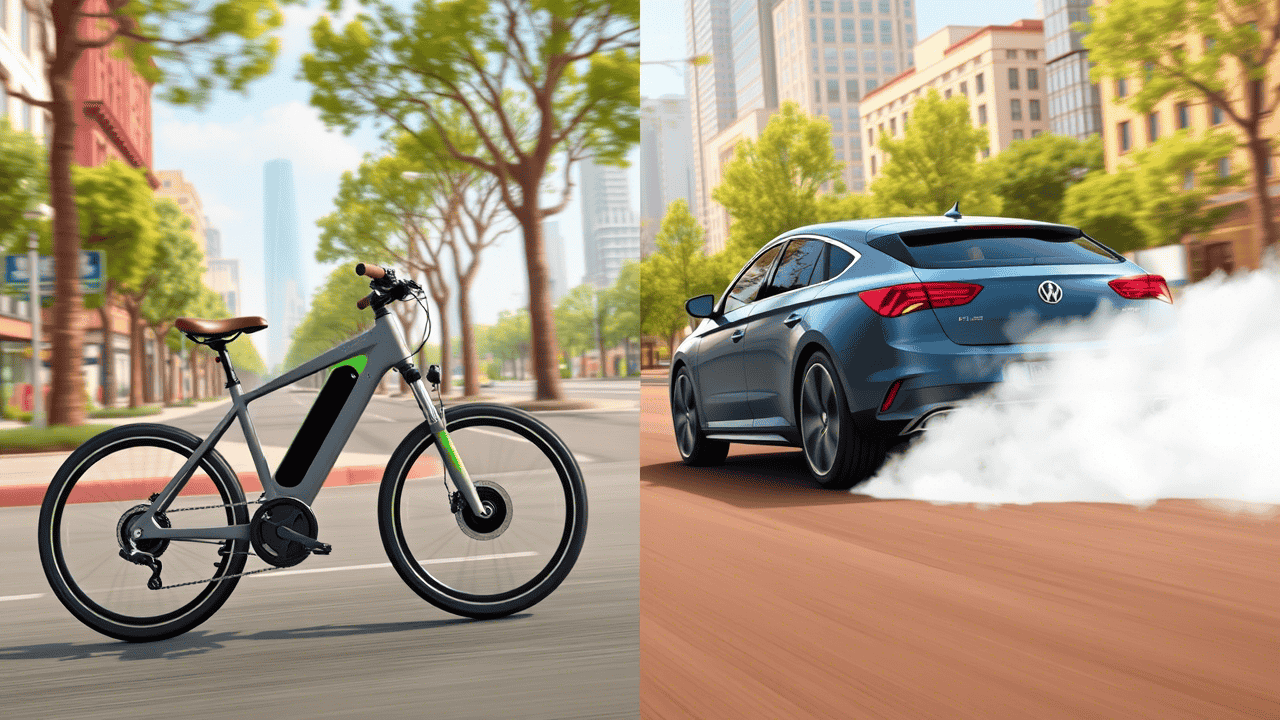 Comparing Ebikes and Cars for Sustainable Transportation