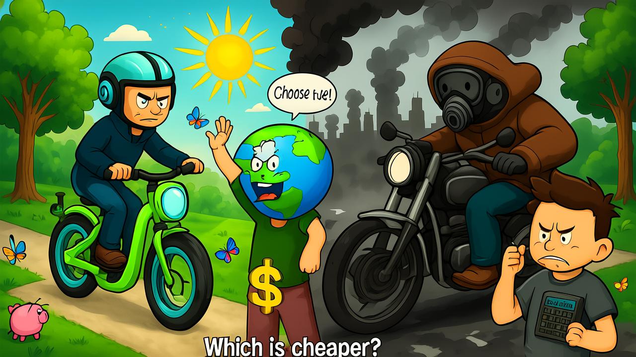 E-bike being charged with solar panels