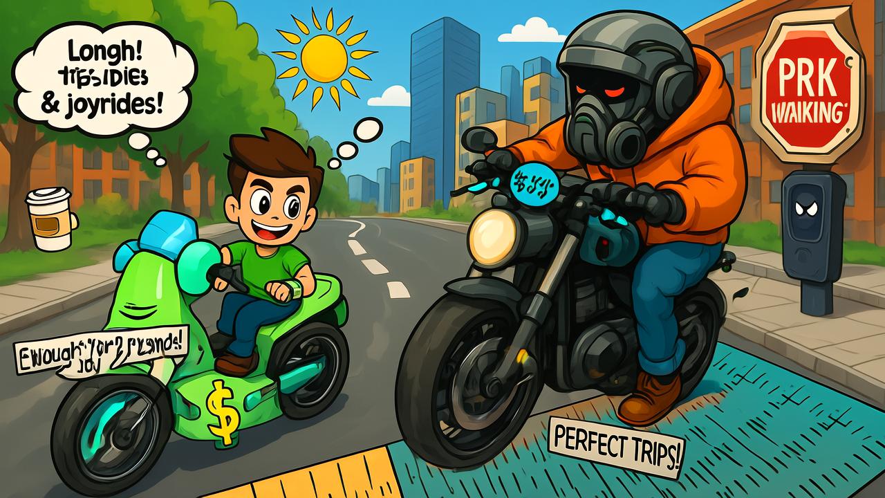 Speed comparison graphic between e-bike and motorcycle