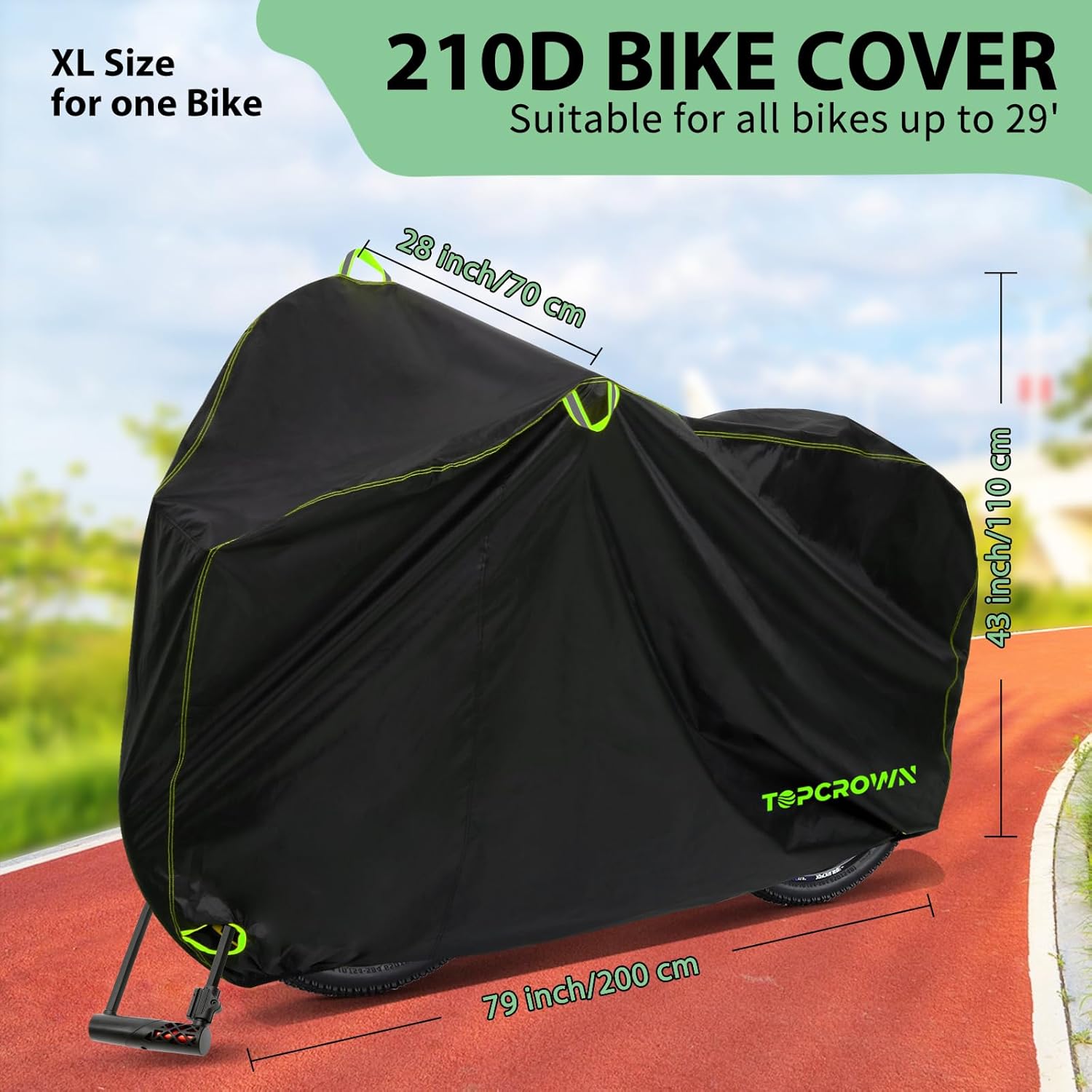 Topcrown Waterproof Bike Cover – XL Size for 1 Bike view 5