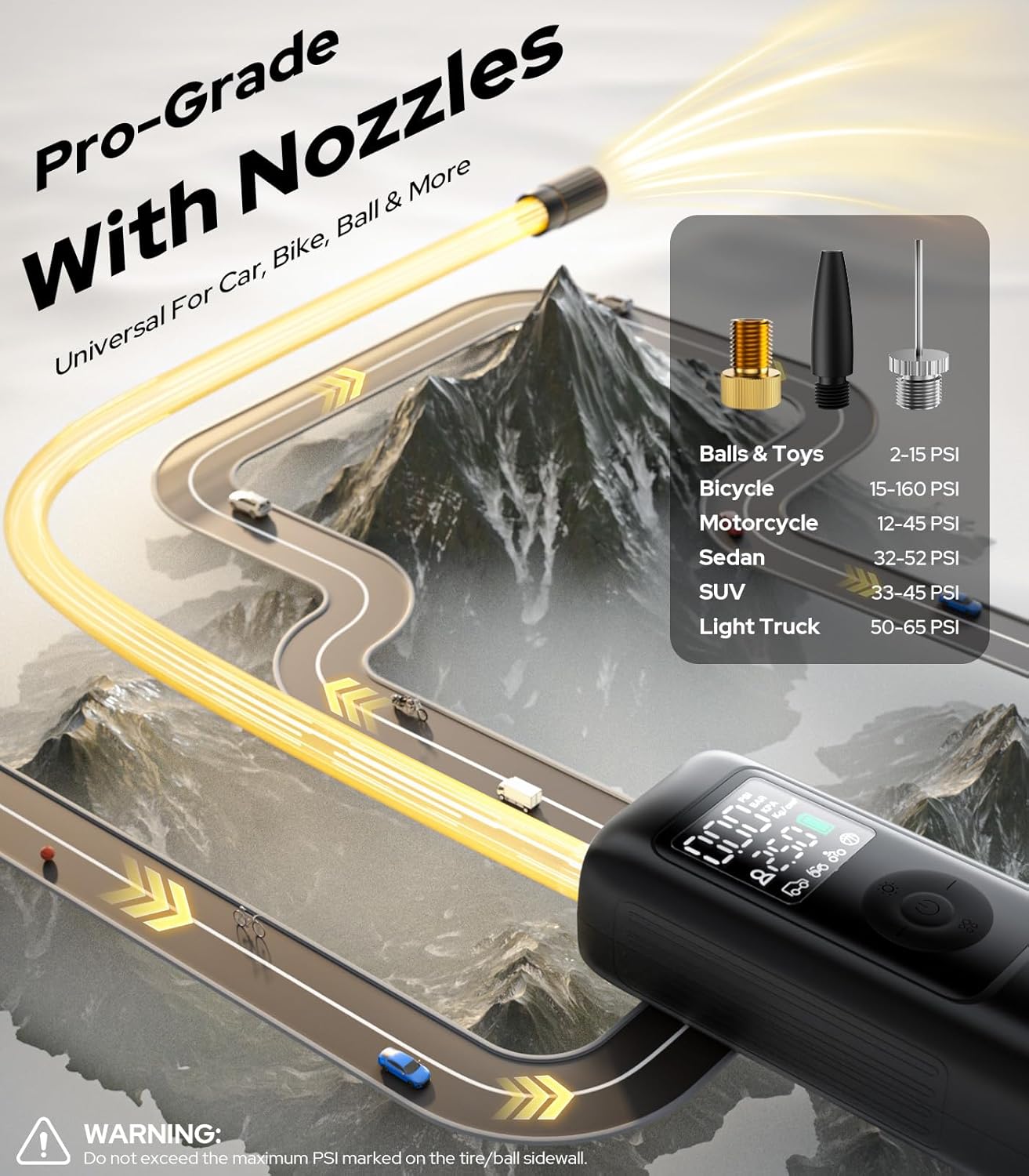 WarWolf 160PSI Tire Inflator Portable Air Compressor view 3